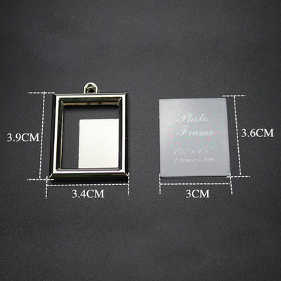 Breloc metalic insertie foto dreptunghi