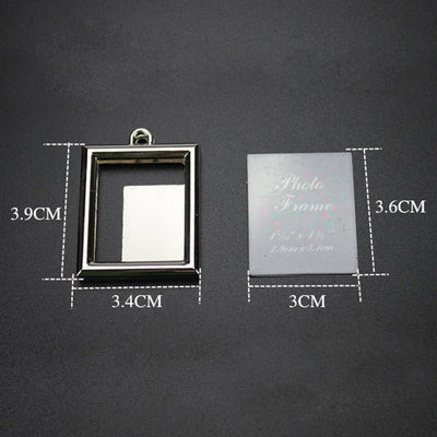 Breloc metalic insertie foto dreptunghi SR22 - Green Print