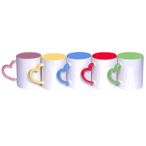 Cana maner inima roz + cutie individuala MIH-13 - Green Print