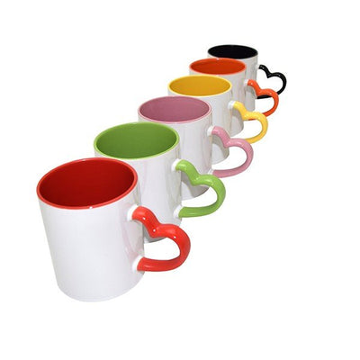 Cana maner inima albastru inchis + cutie individuala MIH-16 - Green Print