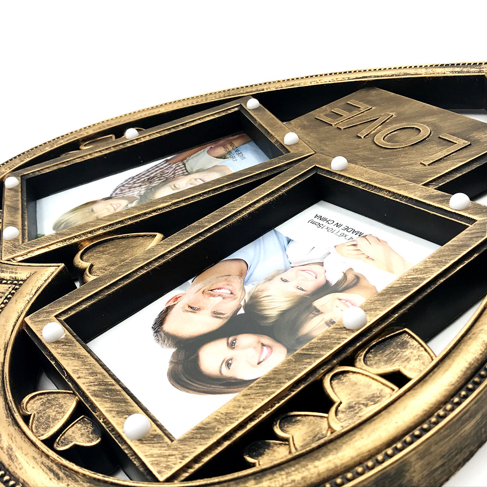 Rama foto colaj cu lumini HEART 2 poze