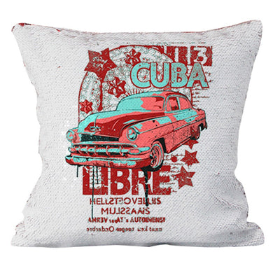 Husa perna cu paiete sublimabile alba 40x40 THG01 - Green Print