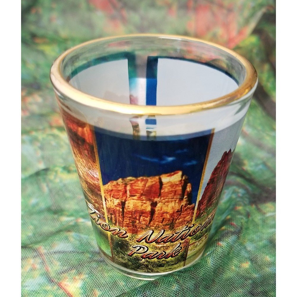 Pahar shot sticla sublimabil A0341 - Green Print