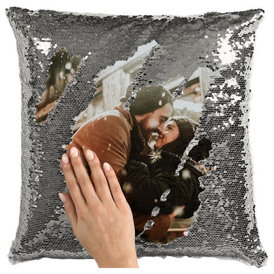 Husa perna cu paiete sublimabila arigintie 40x40 THG22 - Green Print