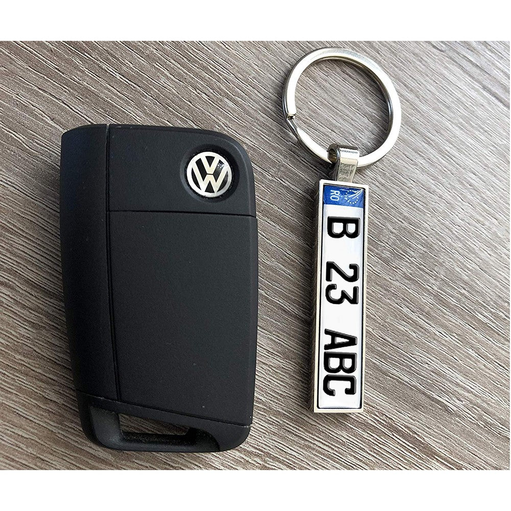Breloc metalic insertie foto AUTO negru