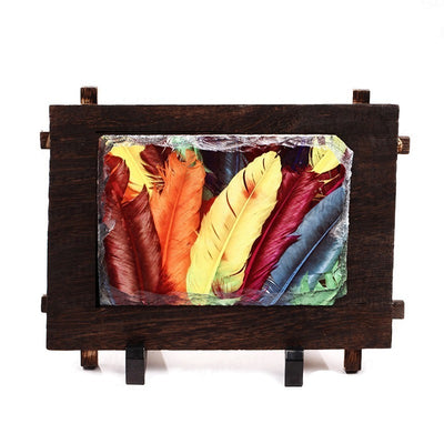 Placa ardezie pe suport de lemn