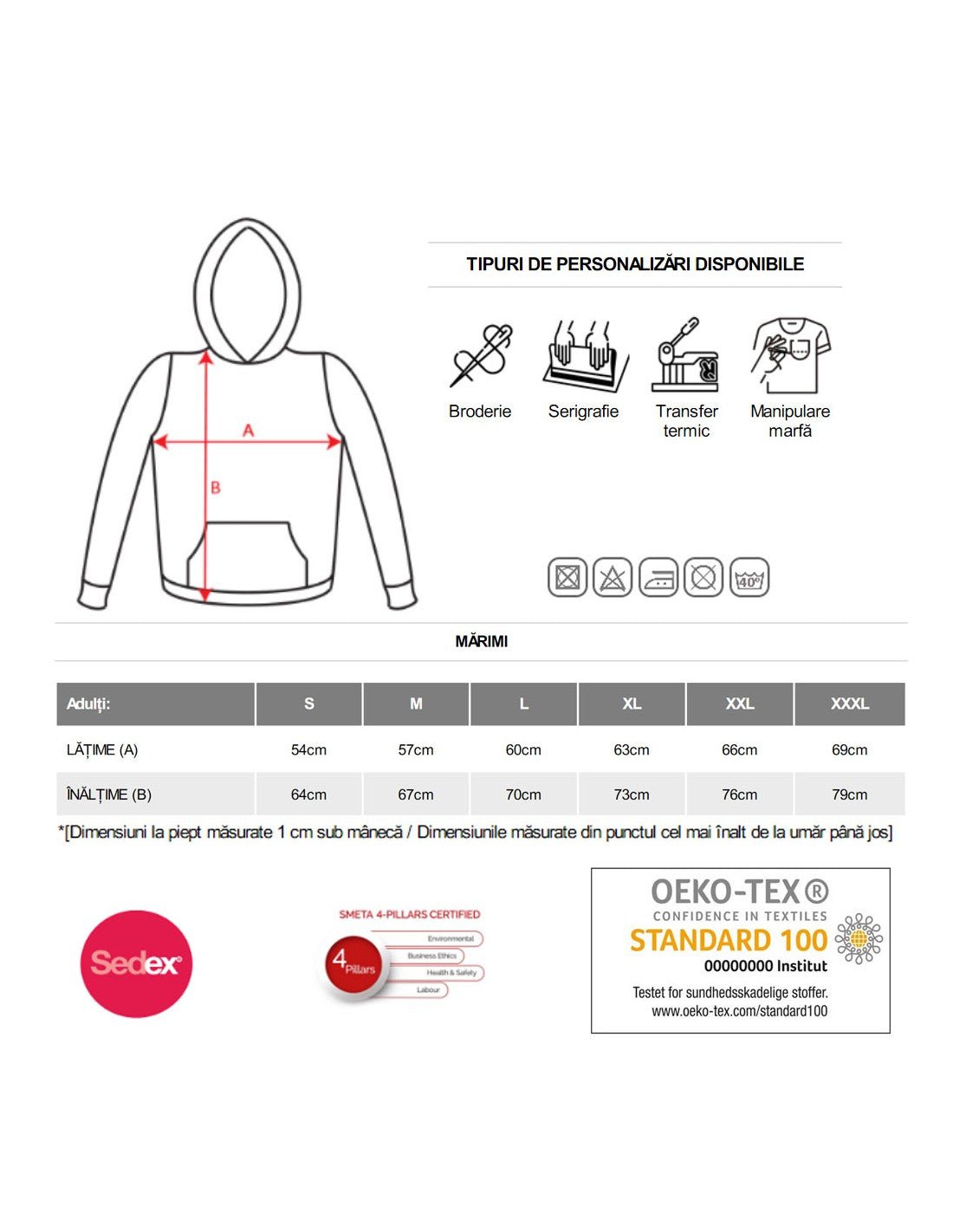 Hanorac albastru royal Roly URBAN (fostul CAPUCHA) SU10870105 - Green Print