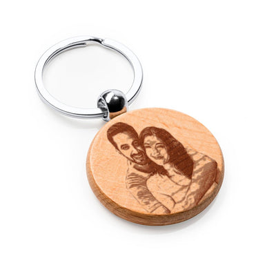 Breloc din lemn rotund KO4092S1982 - Green Print