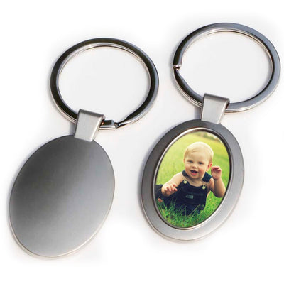 Breloc metalic oval sublimabil YA06 - Green Print