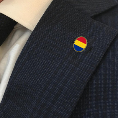 Pin metalic auriu sublimabil oval