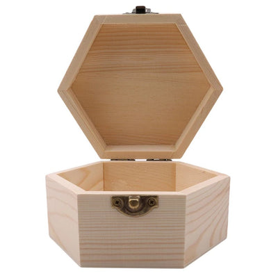 Cutie lemn hexagonala MICA 9x8x4 cm WD10606 - Green Print