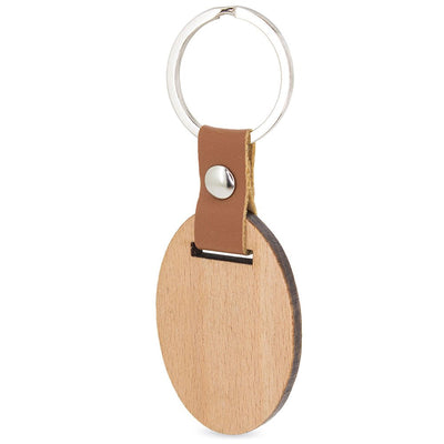 Breloc pandantiv din lemn oval B54835 - Green Print