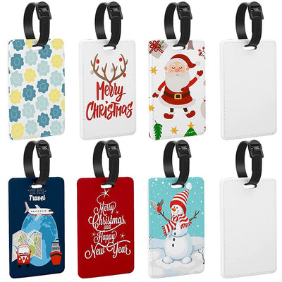 Eticheta de bagaj din piele ecologica sublimabila PUXLP01 - Green Print