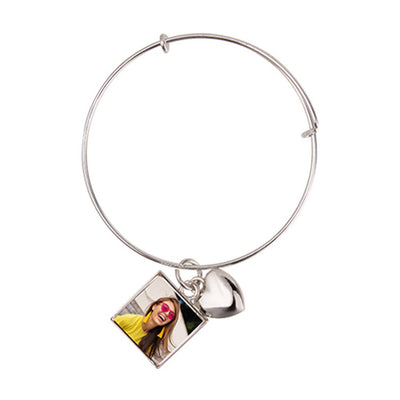 Bratara metalica cu pandantiv sublimabile - patrat SL12-N - Green Print