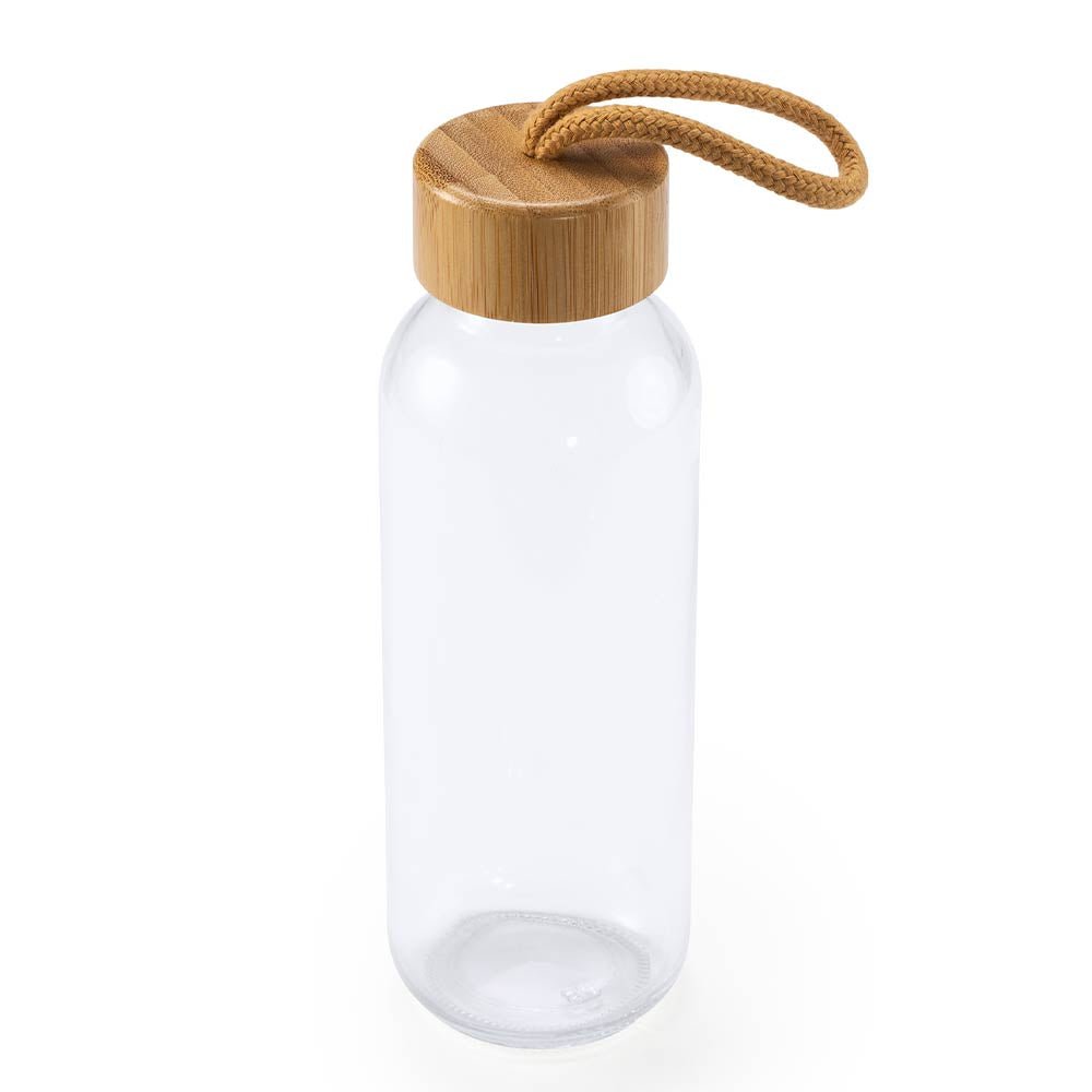 Bidon din sticla cu capac de lemn TRILBY MD4020S129 - Green Print