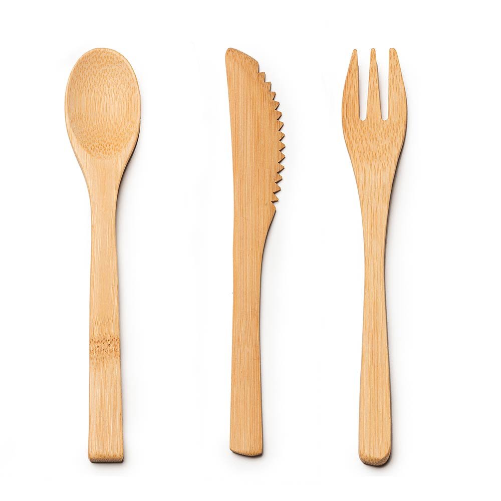 Set de tacamuri de lemn in saculet de canvas CU4117S129 - Green Print