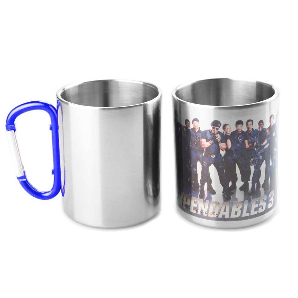 Cana metal inox sublimabila cu maner albastru A5515 - Green Print