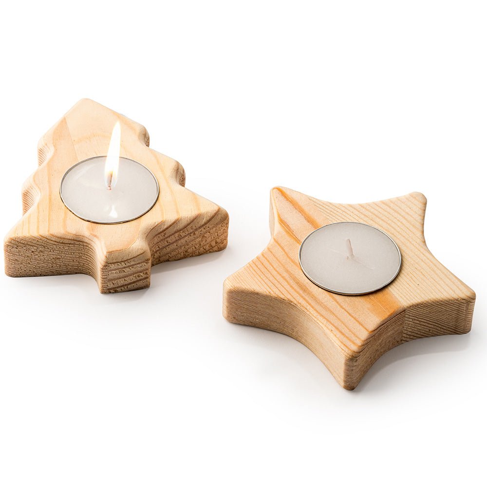 Suport lumanare din lemn - STEA VL1312S1511 - Green Print