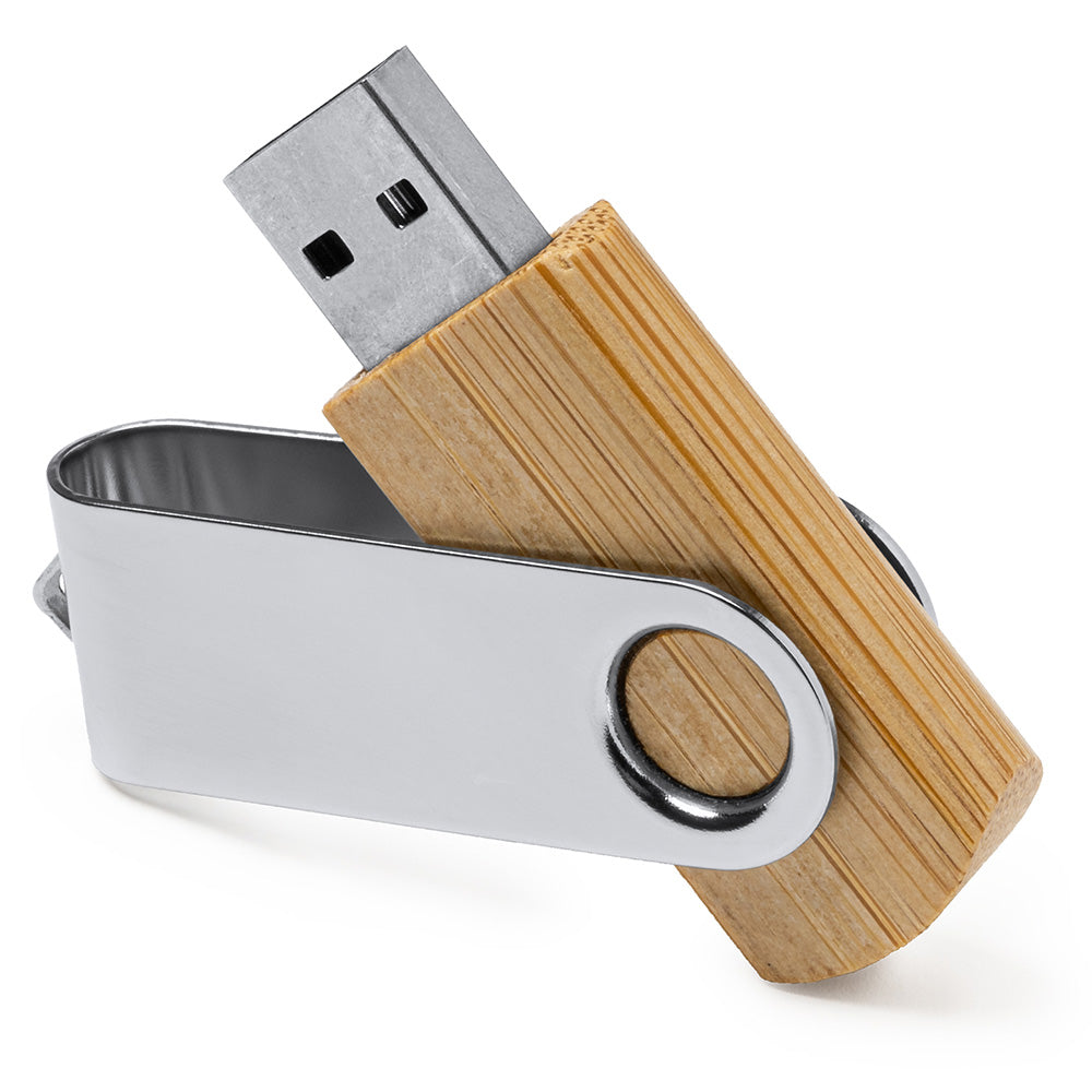 Stick USB cu carcasa de lemn si metal