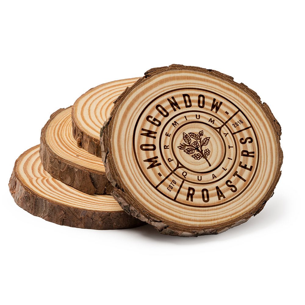 Set 4 felii de lemn in cutie - Ø 10cm x 1cm grosime PV4140S129 - Green Print