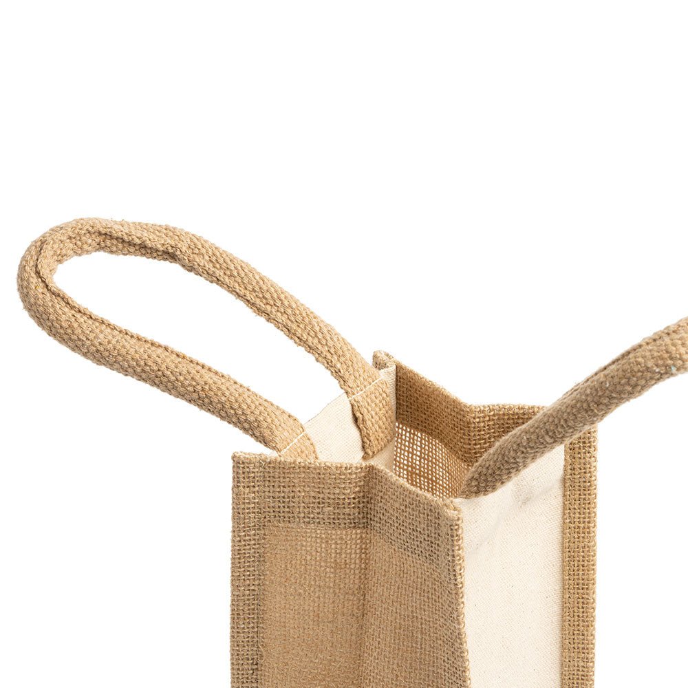 Sacosa din iuta pentru sticla de vin BO7612S129 - Green Print