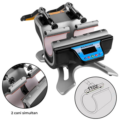 Presa termica dubla 2 cani FreeSub GPST2100 - Green Print