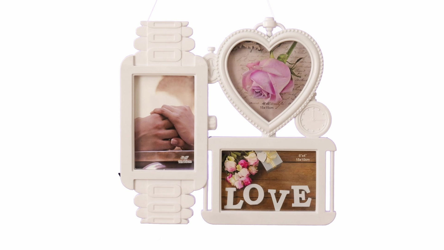 Рамка за снимки часовник LOVE 3 снимки