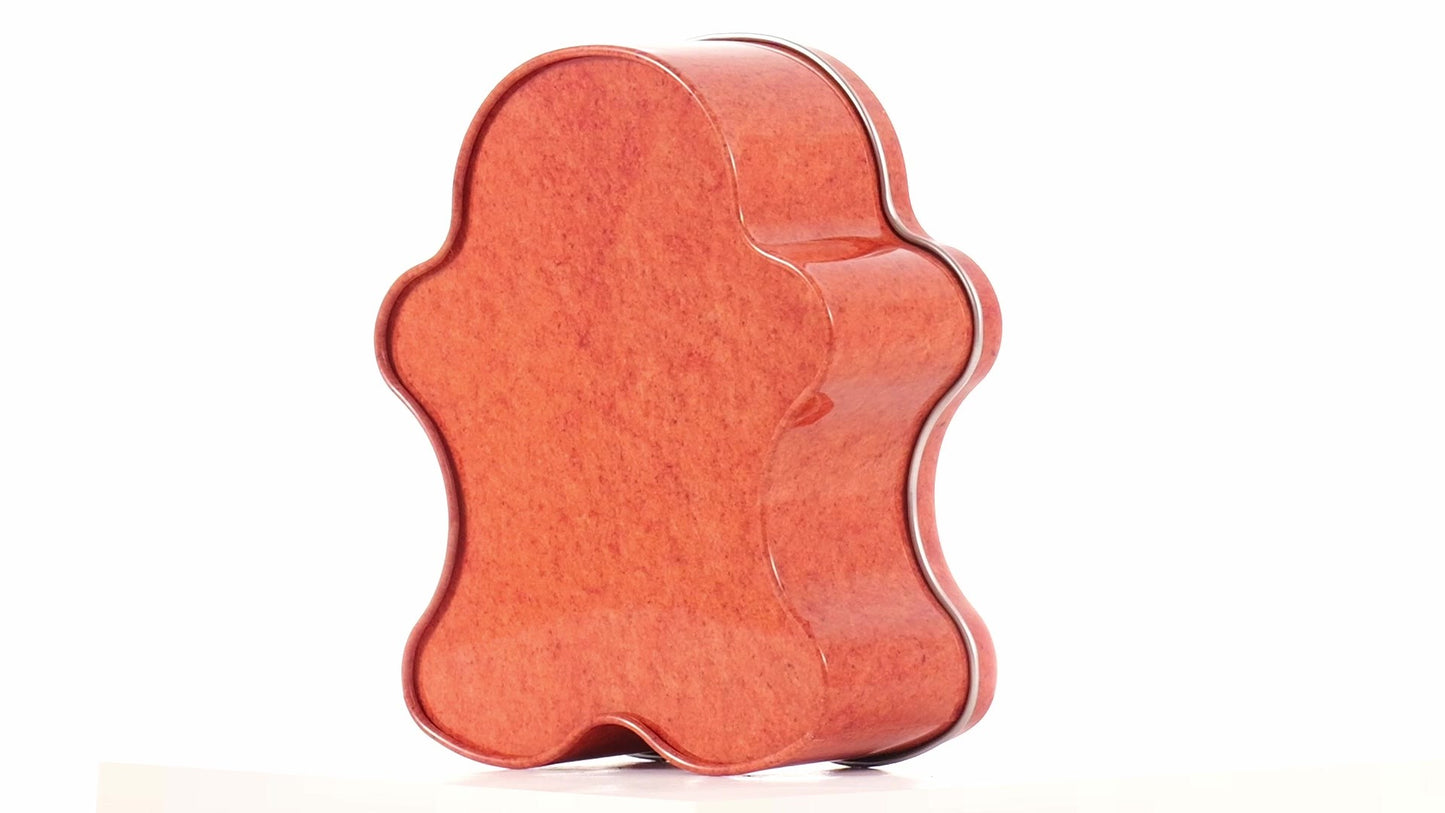Metal box in the shape of a gingerbread man