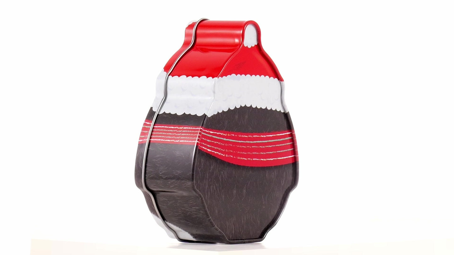 Cutie metalica cu forma pinguin