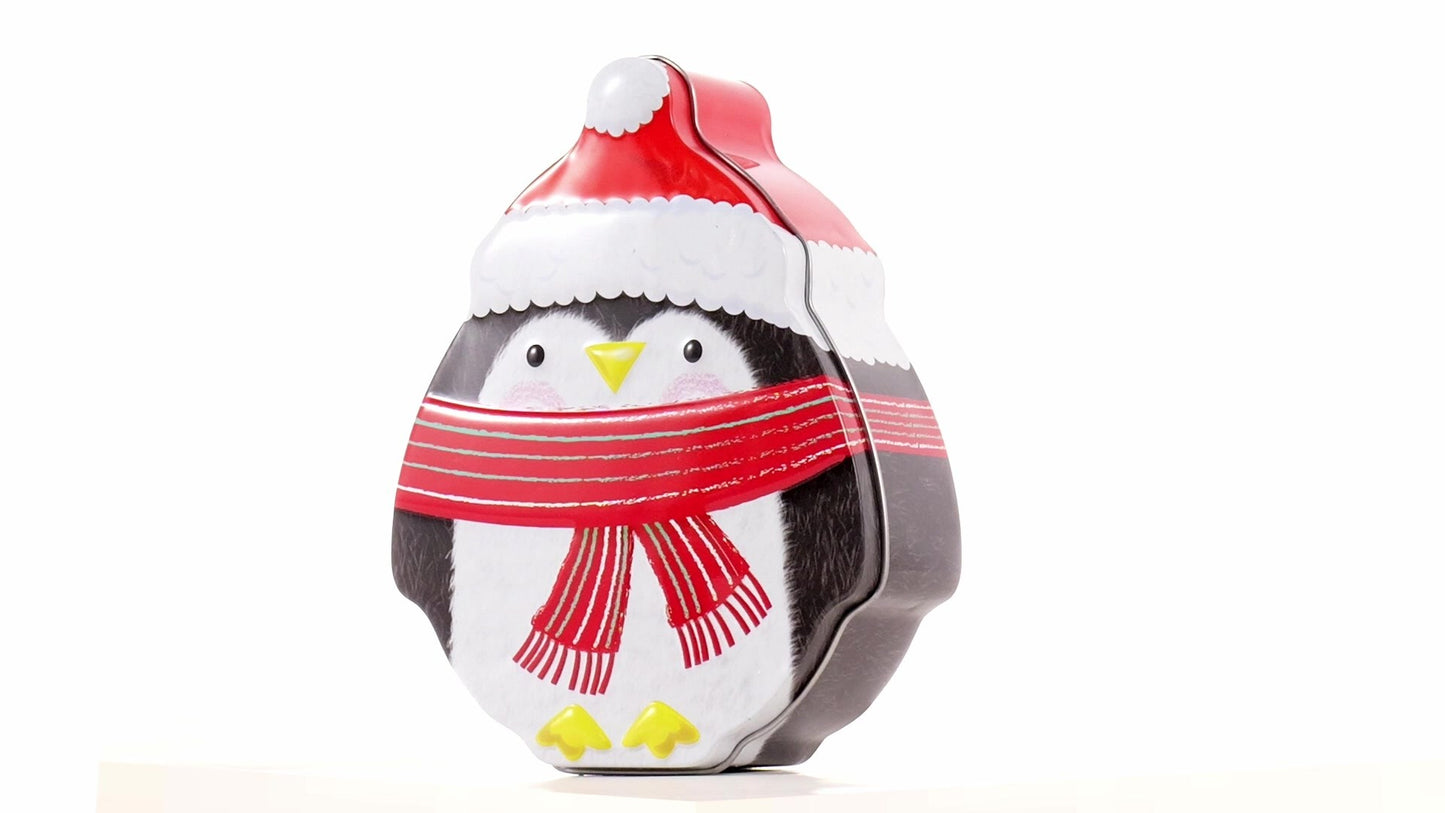 Cutie metalica cu forma pinguin