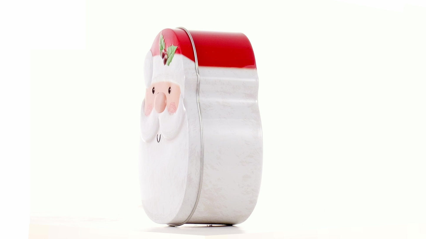 Metal box in the shape of Santa Claus