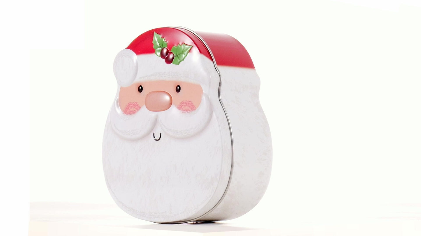 Metal box in the shape of Santa Claus