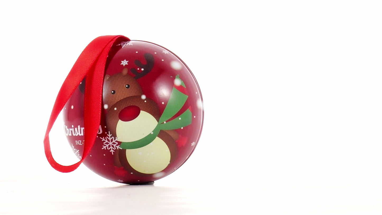 Glob de brad metalic rosu cu model ren Ø7 cm