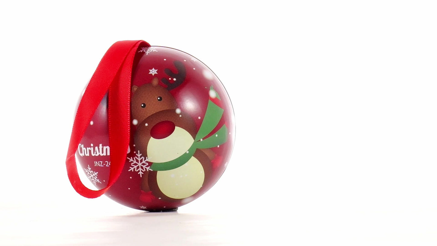 Glob de brad metalic rosu cu model ren Ø7 cm