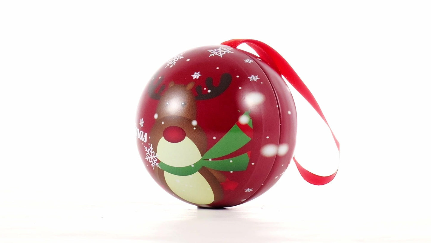 Glob de brad metalic rosu cu model ren Ø7 cm