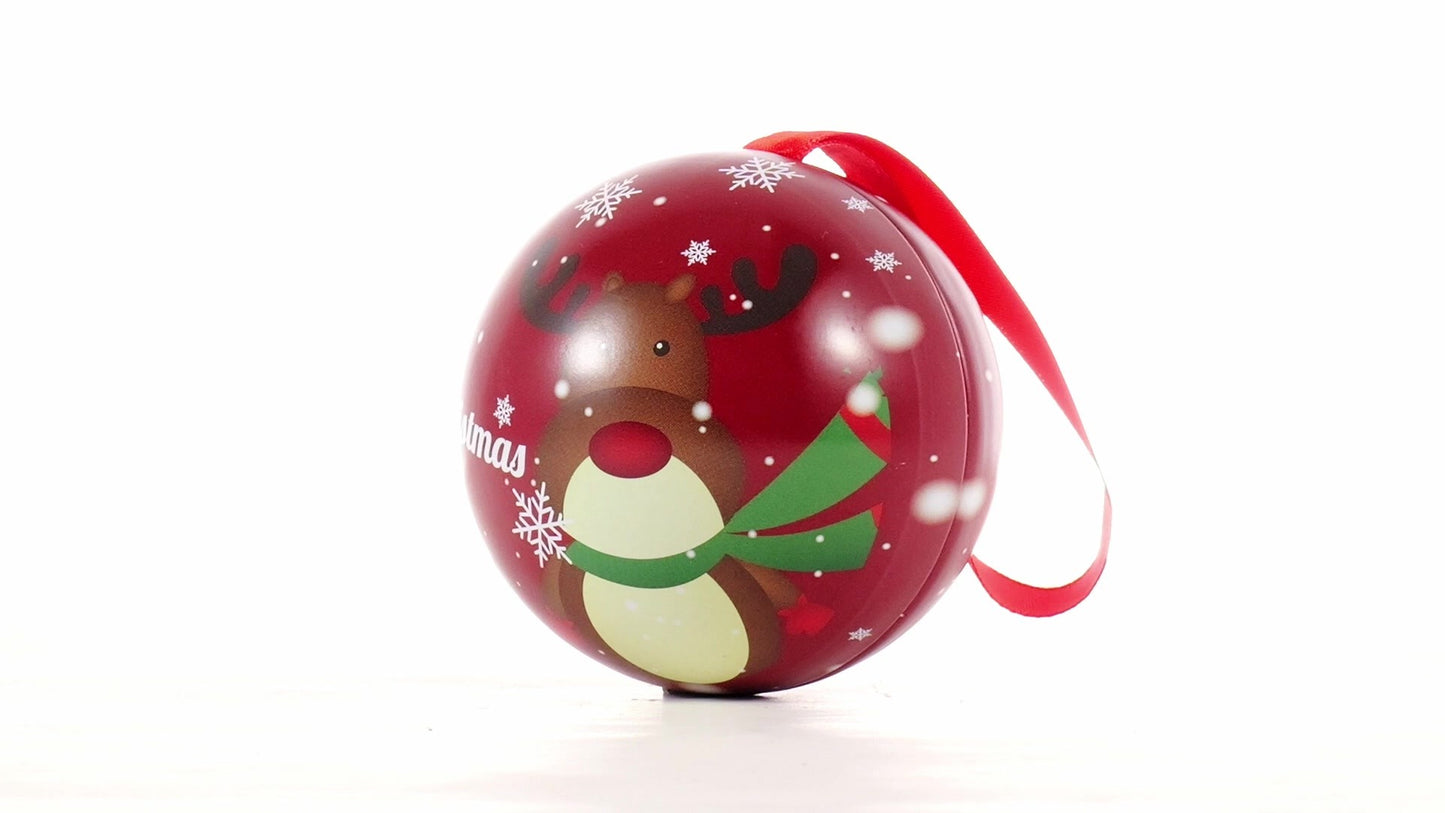 Glob de brad metalic rosu cu model ren Ø7 cm
