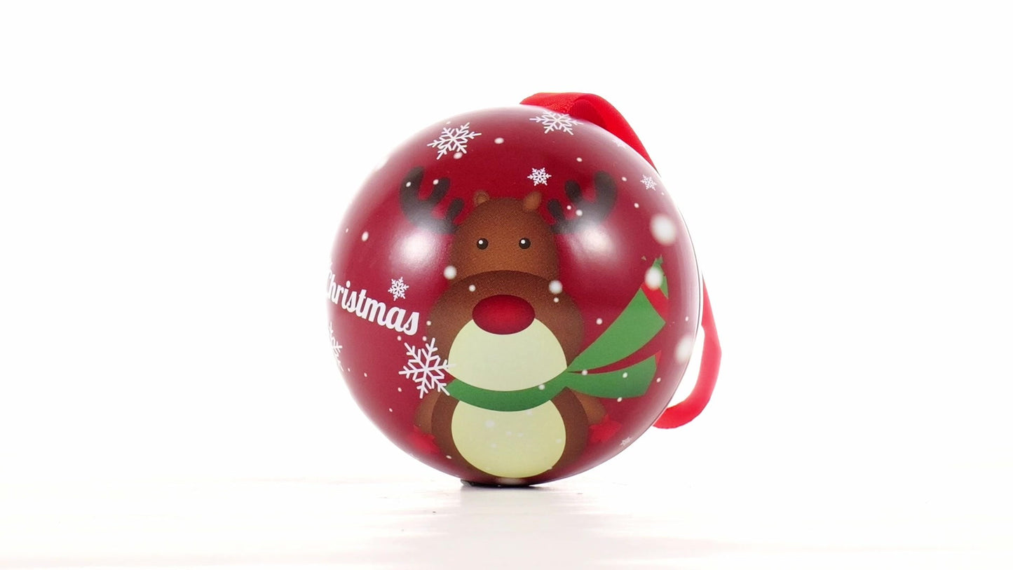 Glob de brad metalic rosu cu model ren Ø7 cm