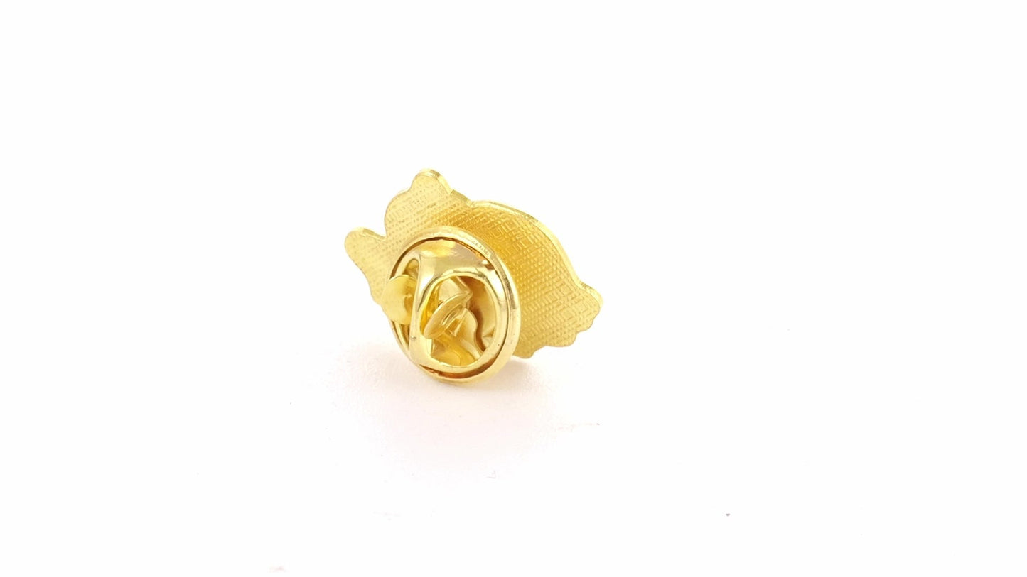 Pin metalic auriu tricolor ROMANIA
