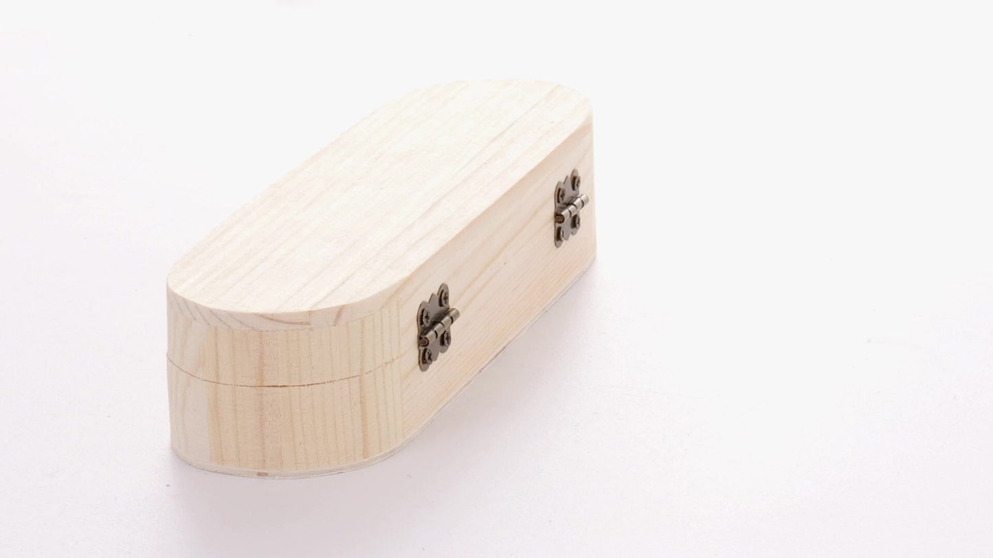 Rounded wooden box PEN 18x6x4