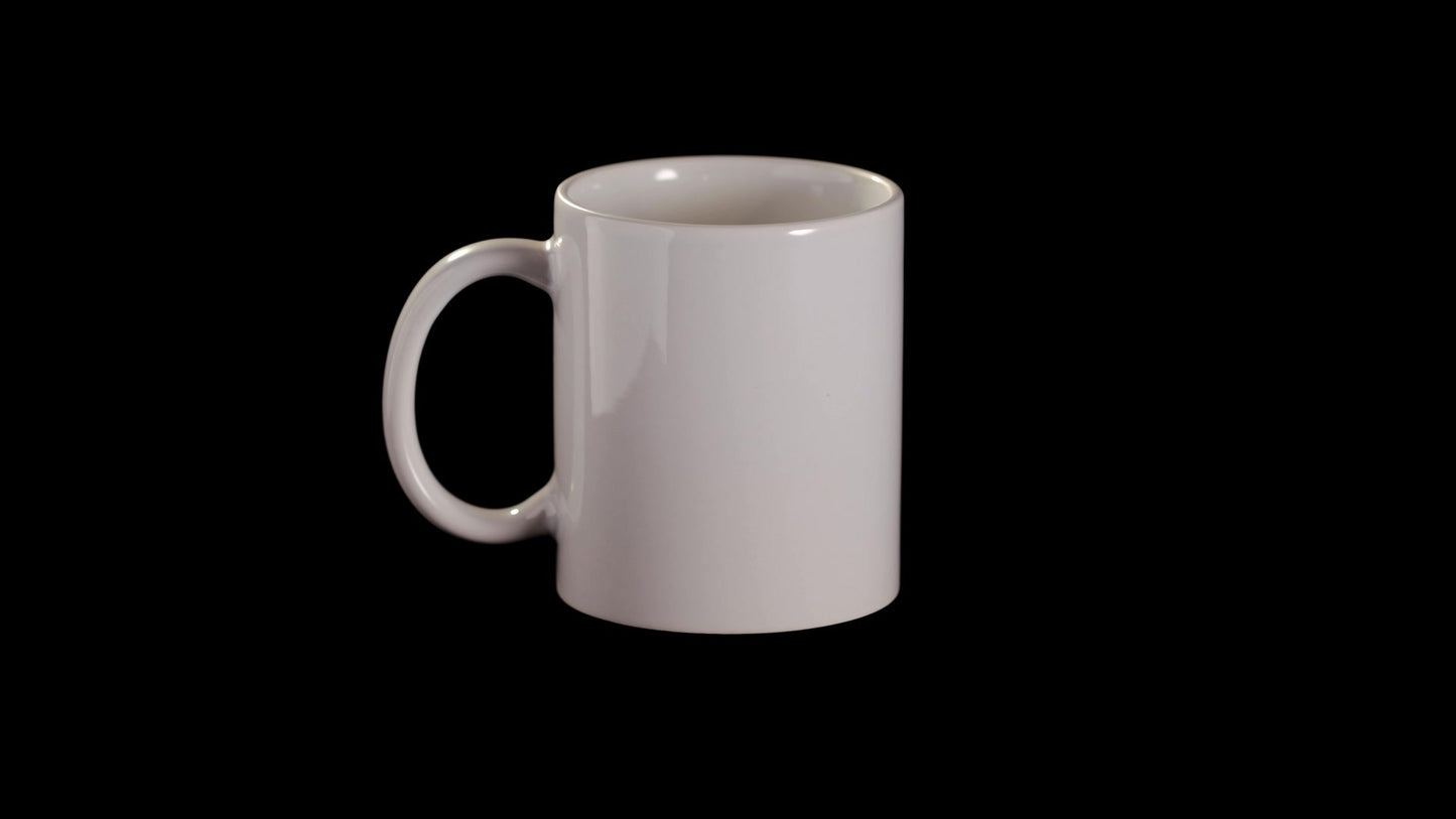 White mug with heart handle sublimation + individual box