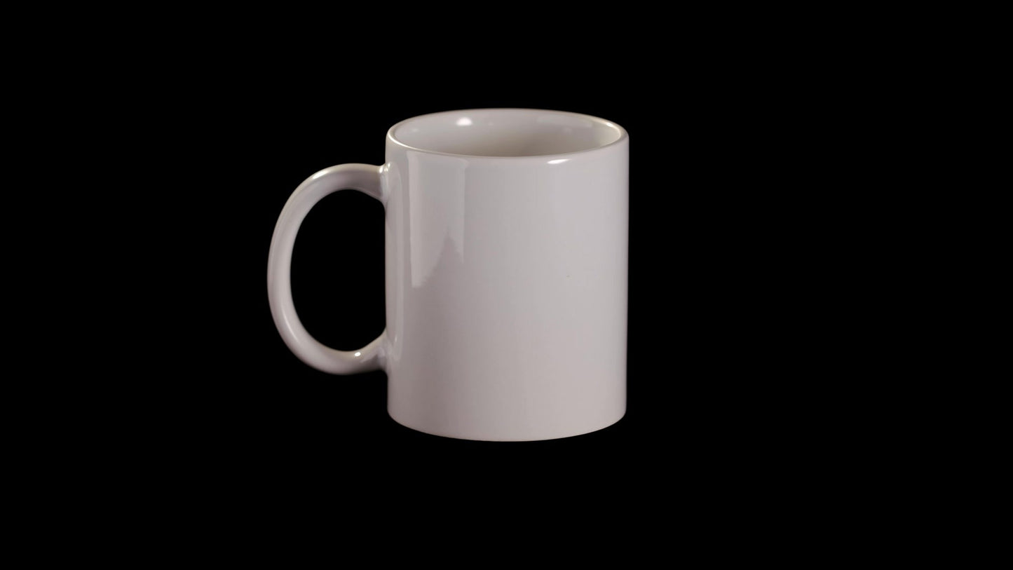 White mug with heart handle sublimation + individual box