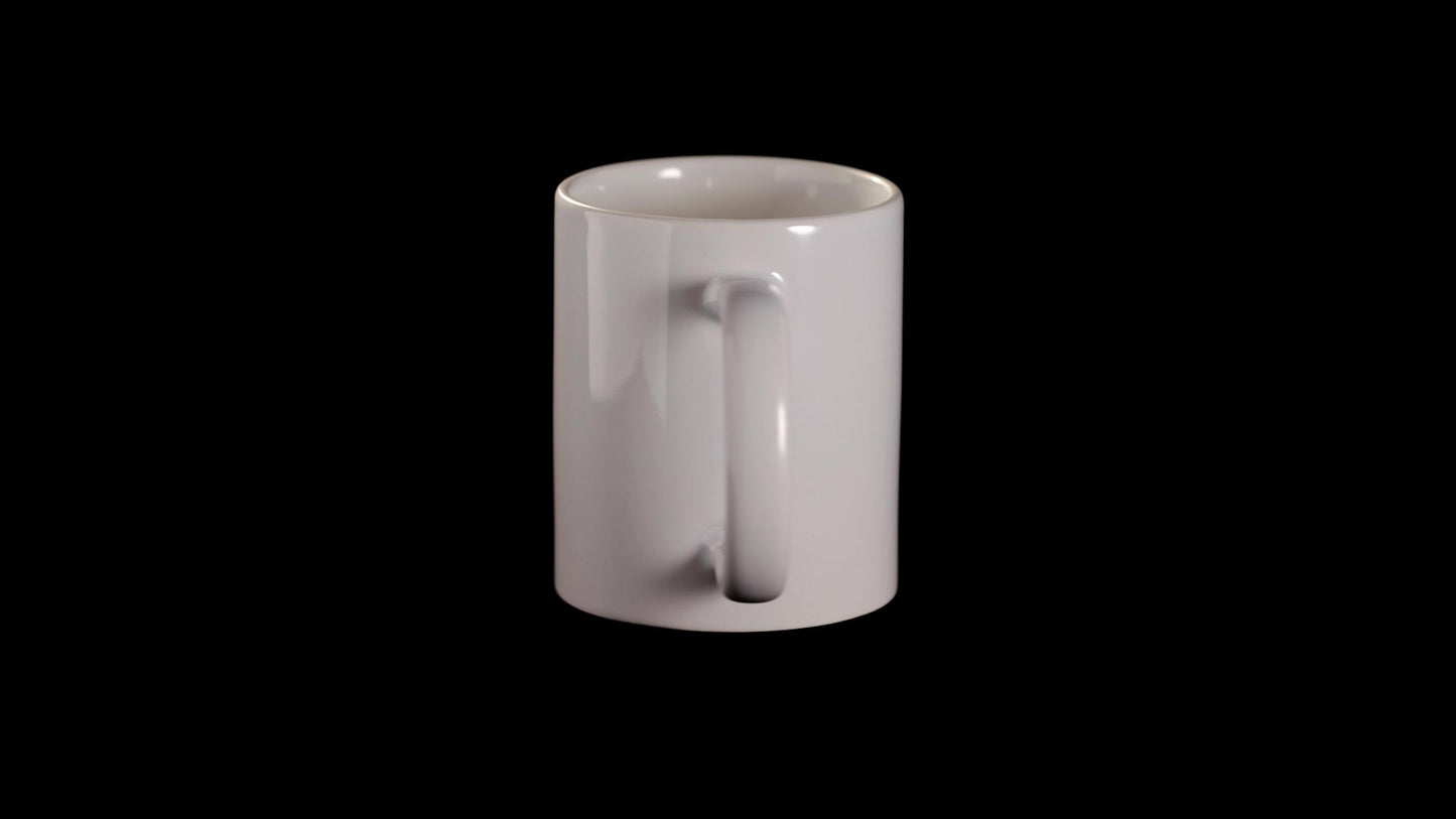 Cana alba maner inima sublimare + cutie individuala