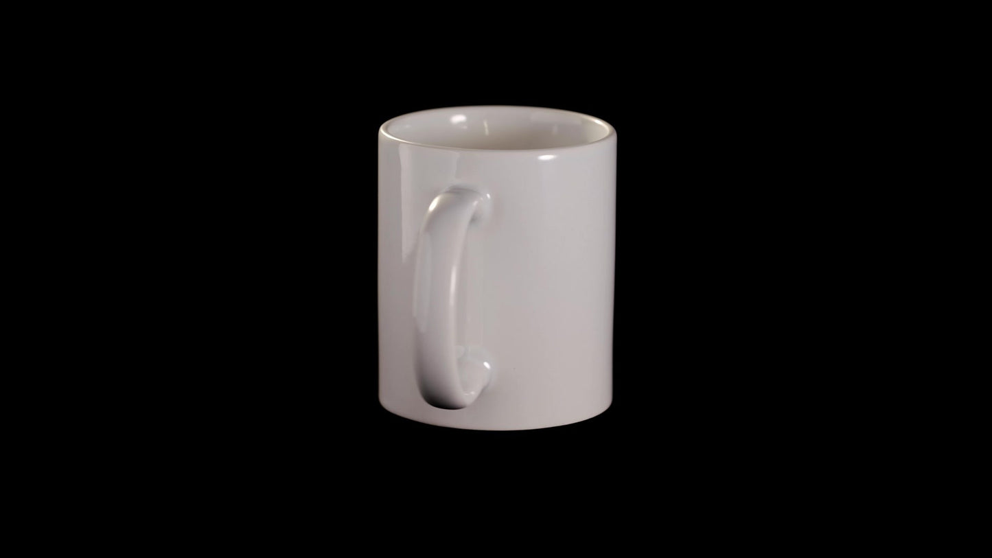 White mug with heart handle sublimation + individual box