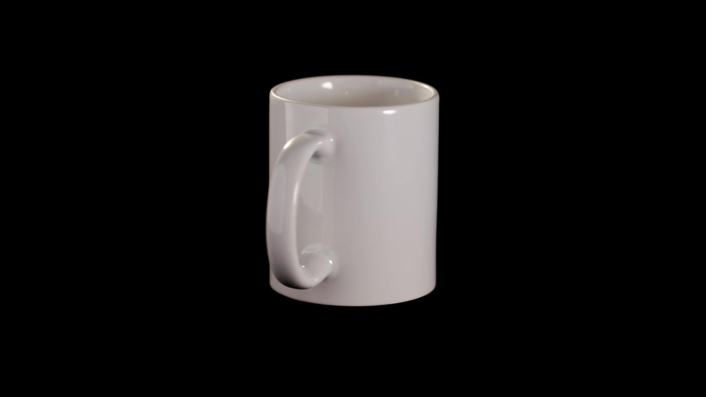 White mug with heart handle sublimation + individual box