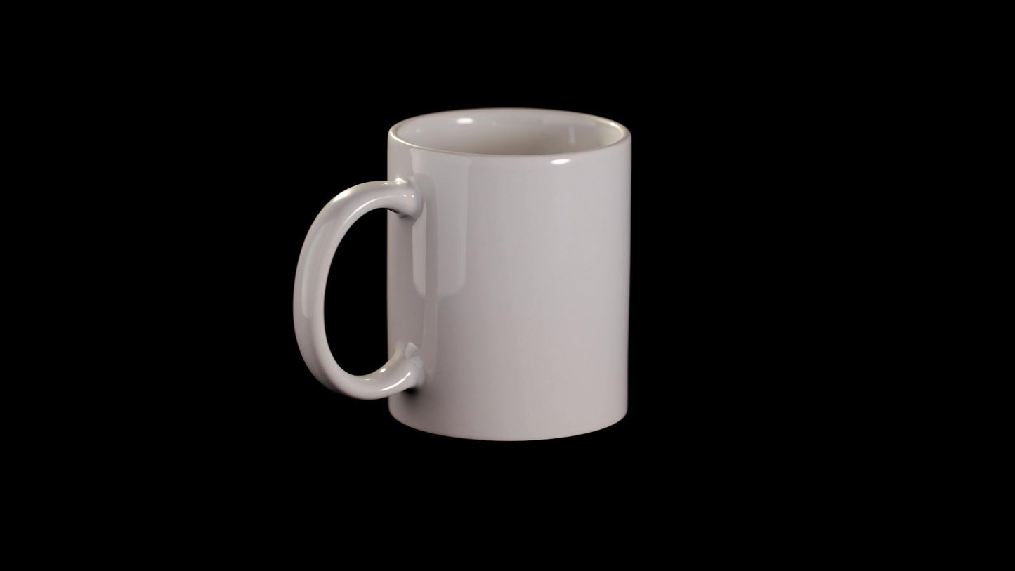 White mug with heart handle sublimation + individual box