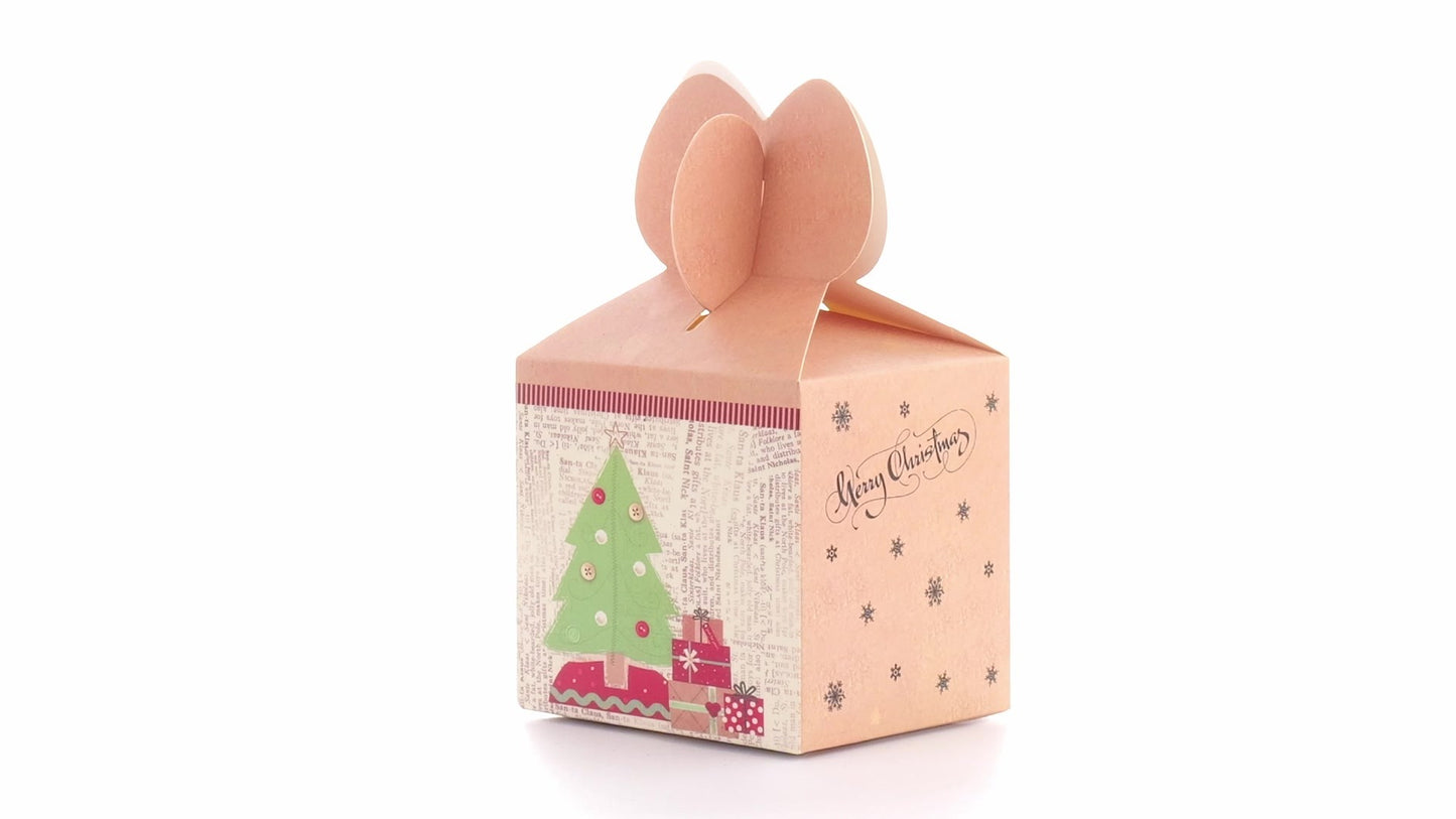 Cutie cani 3D Craciun galbena