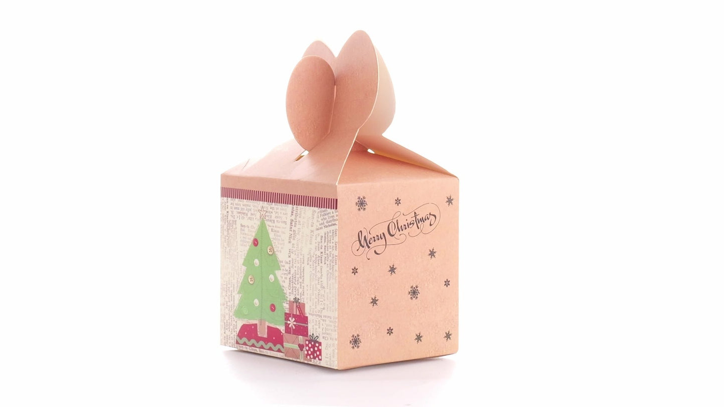 Cutie cani 3D Craciun galbena