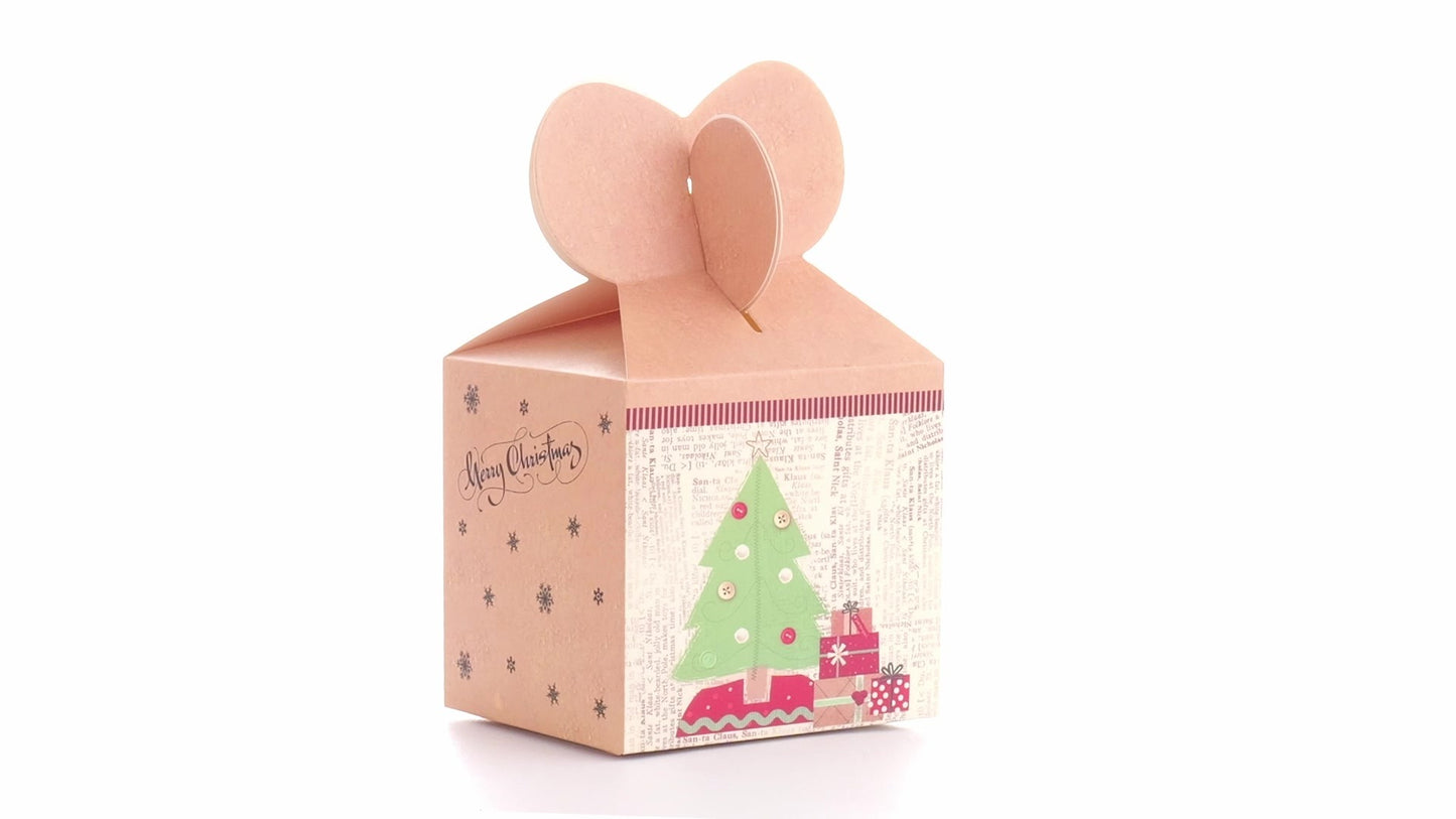 Cutie cani 3D Craciun galbena