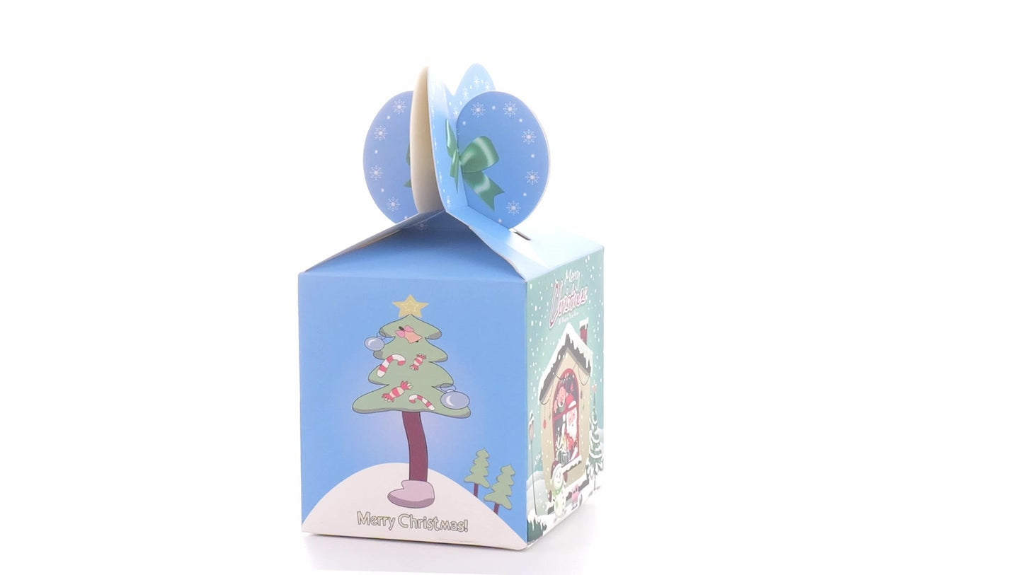 Cutie cani 3D Craciun albastra