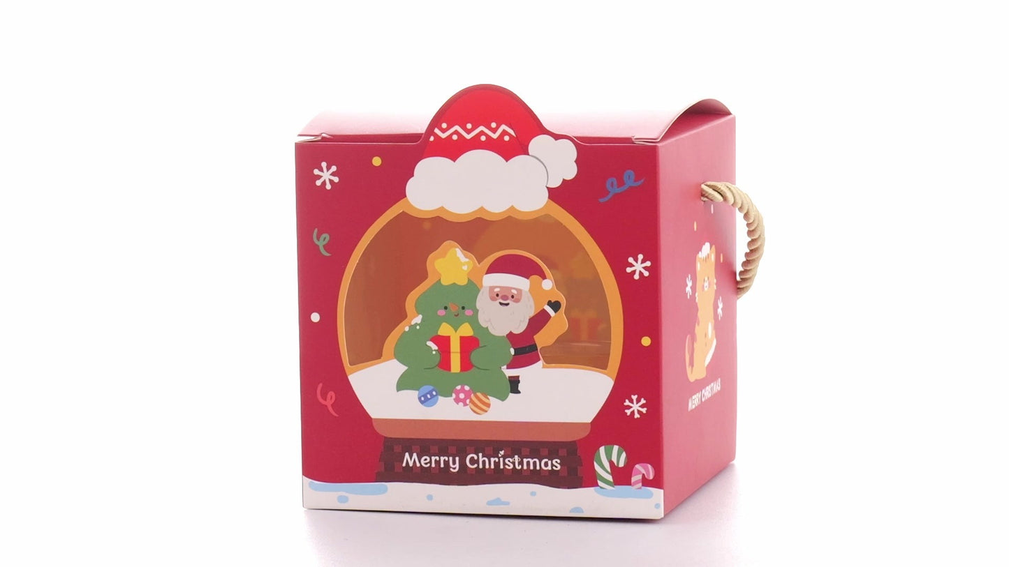 3D Christmas mugs box with rope handle